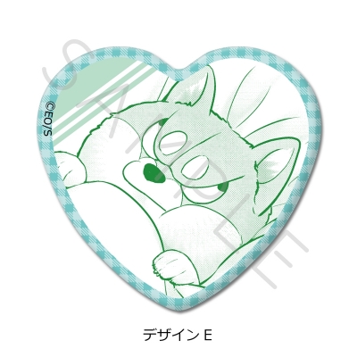 【グッズ-バッチ】シバつき物件 ハート型缶バッジ デザインE