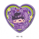【グッズ-バッチ】TVアニメ「おそ松さん」 ハート型缶バッジ MD(一松)の画像