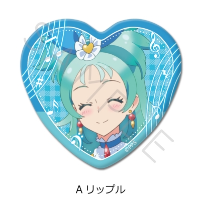 【グッズ-バッチ】プリンセッション・オーケストラ ハート型缶バッジ A(リップル)