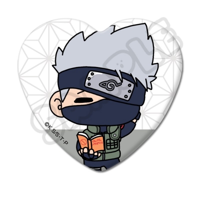 【グッズ-バッチ】TVアニメ『NARUTO-ナルト-』 ハート型缶バッジ MD(はたけカカシ)