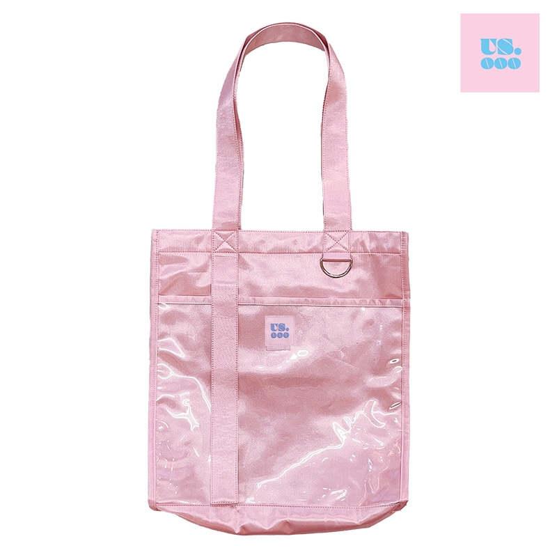 【グッズ-バッグ】ノンキャラオリジナル SATIN X ラメ Dカン付き トートバッグ PINK【Us.ooo】