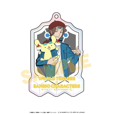 【グッズ-キーホルダー】ワールドトリガー×サンリオキャラクターズ オーロラアクリルキーホルダー 迅悠一×ポムポムプリン