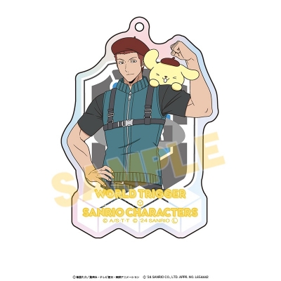 【グッズ-キーホルダー】ワールドトリガー×サンリオキャラクターズ オーロラアクリルキーホルダー 木崎レイジ×ポムポムプリン