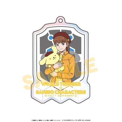 【グッズ-キーホルダー】ワールドトリガー×サンリオキャラクターズ オーロラアクリルキーホルダー 林藤ゆり×ポムポムプリン