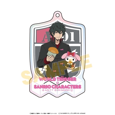 【グッズ-キーホルダー】ワールドトリガー×サンリオキャラクターズ オーロラアクリルキーホルダー 太刀川慶×マイメロディ