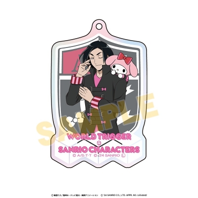 【グッズ-キーホルダー】ワールドトリガー×サンリオキャラクターズ オーロラアクリルキーホルダー 唯我尊×マイメロディ