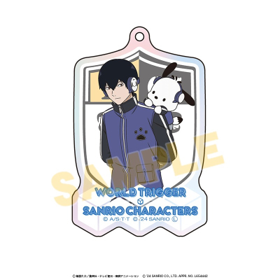 【グッズ-キーホルダー】ワールドトリガー×サンリオキャラクターズ オーロラアクリルキーホルダー 三輪秀次×ポチャッコ