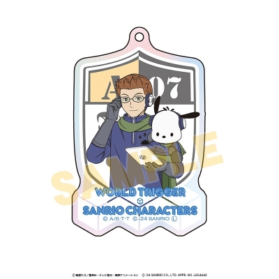 【グッズ-キーホルダー】ワールドトリガー×サンリオキャラクターズ オーロラアクリルキーホルダー 古寺章平×ポチャッコ