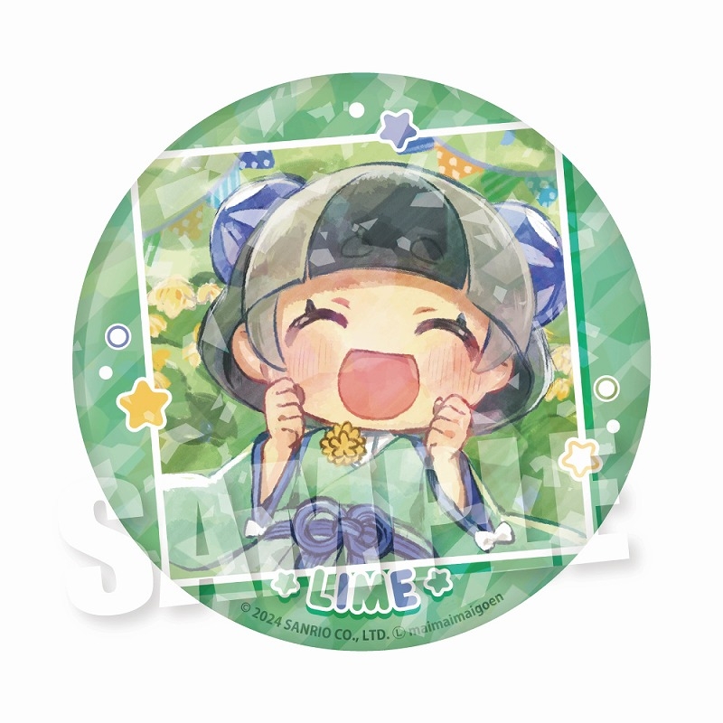 グッズ-バッチ】まいまいまいごえん BIGホログラム缶バッジ（ライム 