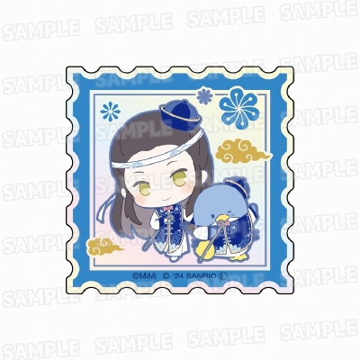 【グッズ-カード】大河幻想ラジオドラマ「魔道祖師」×サンリオキャラクターズ 切手風オーロラアクリルカード【ミニキャラver.】③藍曦臣×タキシードサム