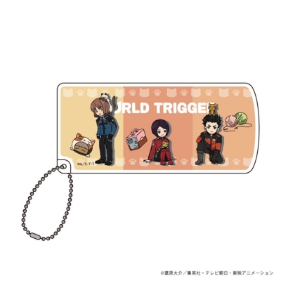 【グッズ-小物入れ】ワールドトリガー スライド式小物ケース 08/菊地原士郎&木虎藍&生駒達人 猫ver.第4弾(グラフアートイラスト)