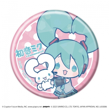 グッズ-バッチ】初音ミク×シナモロール ホログラム缶バッジ(57mm)01 
