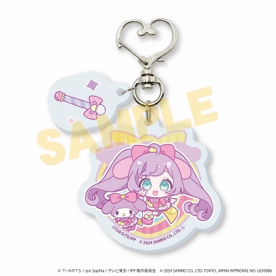 【グッズ-キーホルダー】プリパラ10周年×サンリオキャラクターズ ハート型ナスカンパーツ付きアクリルキーホルダー01/真中らぁら×マイメロディ(ミニキャライラスト)