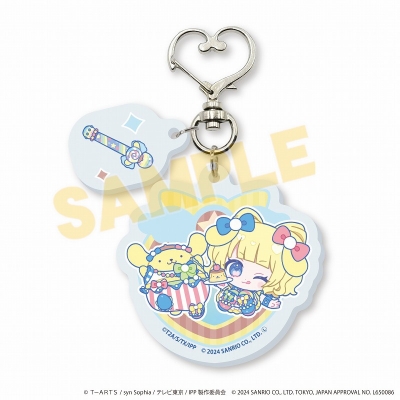 【グッズ-キーホルダー】プリパラ10周年×サンリオキャラクターズ ハート型ナスカンパーツ付きアクリルキーホルダー02/南みれぃ×ポムポムプリン(ミニキャライラスト)