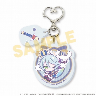 【グッズ-キーホルダー】プリパラ10周年×サンリオキャラクターズ ハート型ナスカンパーツ付きアクリルキーホルダー05/紫京院ひびき×シナモロール(ミニキャライラスト)