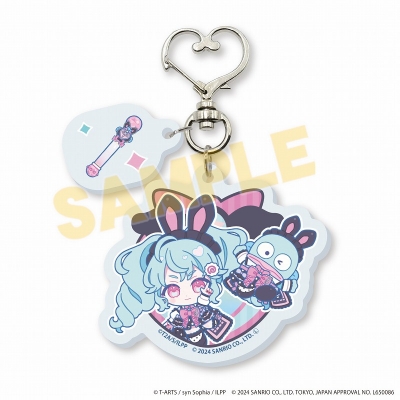 【グッズ-キーホルダー】プリパラ10周年×サンリオキャラクターズ ハート型ナスカンパーツ付きアクリルキーホルダー09/香田澄あまり×ハンギョドン(ミニキャライラスト)