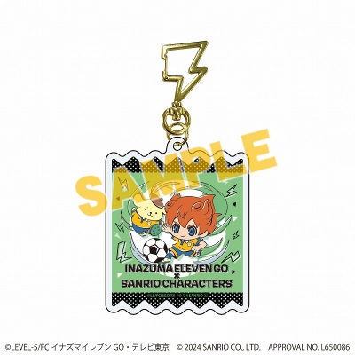 【グッズ-キーホルダー】イナズマイレブンGO×サンリオキャラクターズ 雷型ナスカン付きアクリルキーホルダー02/ブラインド(全11種)(ミニキャライラスト)