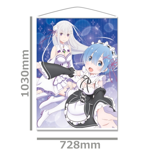 グッズ タペストリー Re ゼロから始める異世界生活 Memory Snow B1タペストリーa エミリア レム アニメイト先行販売 アニメイト