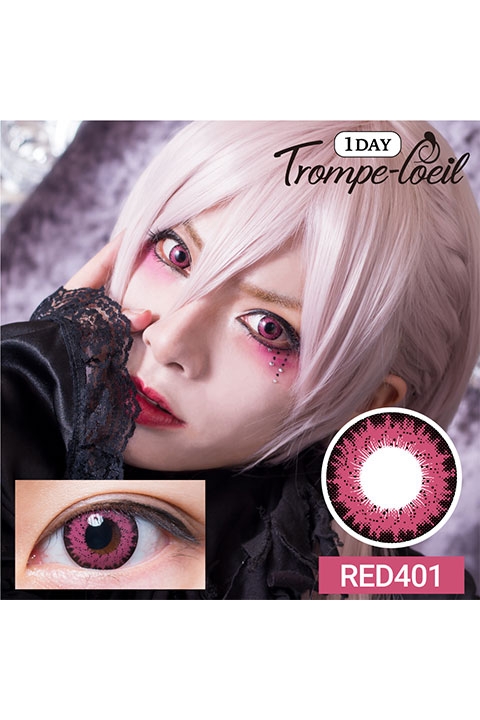 コスプレ コスプレアクセサリー 度あり トロンプルイユ ワンデー Red401 コスプレカラーコンタクト 2 5 アニメイト