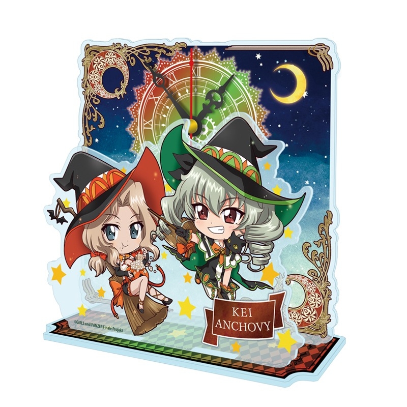 【グッズ-時計】ガールズ＆パンツァー 最終章 ぷちちょこミニアクリル置時計【ケイ＆アンチョビ】魔女ver.