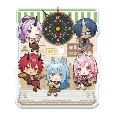 【グッズ-時計】転生したらスライムだった件 ぷちちょこミニアクリル置時計【A】カフェごはんver.