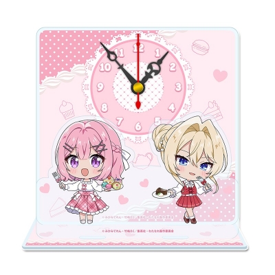 【グッズ-時計】TVアニメ「わたしが恋人になれるわけないじゃん、ムリムリ!(※ムリじゃなかった!?)」 ぷちちょこミニアクリル置時計【れな子&真唯】 アフタヌーンティー