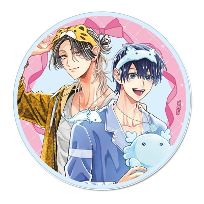 【グッズ-コースター】しゅきしゅきMAXハート♡ 山野でこ先生 描き下ろし アクリルコースター【龍仁&虎幸】パジャマver.