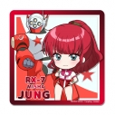 【グッズ-コースター】トップをねらえ! ぷちちょこ ラバーマットコースター【ユング&RX-7ユング機】の画像