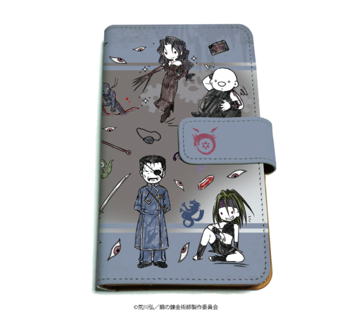 グッズ カバーホルダー 鋼の錬金術師 Fullmetal Alchemist 手帳型マルチケース 02 ブラック グラフアート アニメイト