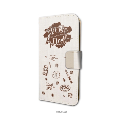 【グッズ-カバーホルダー】殺し屋とストロベリー 手帳型スマホケース(iPhone6/6s/7/8兼用) 01/ライトベージュ(グラフアート)