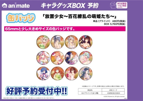 グッズ バッチ 放置少女 百花繚乱の萌姫たち 缶バッジ 02 ブラインド アニメイト