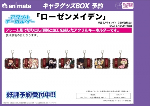 グッズ キーホルダー ローゼンメイデン アクリルキーホルダー 02 ブラインド 描き下ろし アニメイト