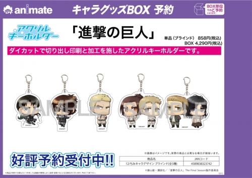 グッズ キーホルダー 進撃の巨人 The Final Season アクリルキーホルダー 12 ちみキャラデザイン ブラインド アニメイト