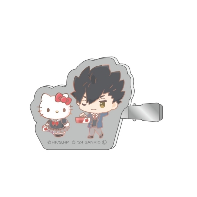 【グッズ-ヘアバンド】ハイキュー!!×サンリオキャラクターズ アクリルヘアクリップ⑥黒尾鉄朗×ハローキティ