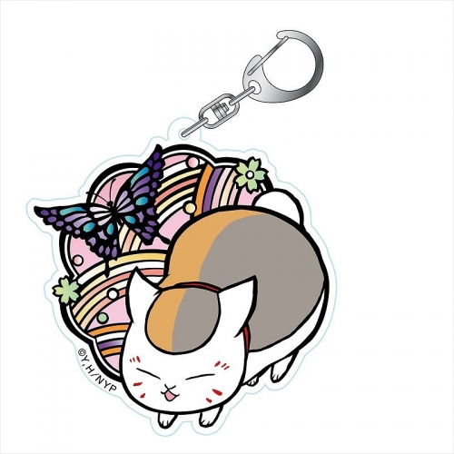 グッズ キーホルダー 夏目友人帳 切り絵シリーズ アクリルキーホルダー 和モダン ニャンコ先生g 波に蝶 アニメイト