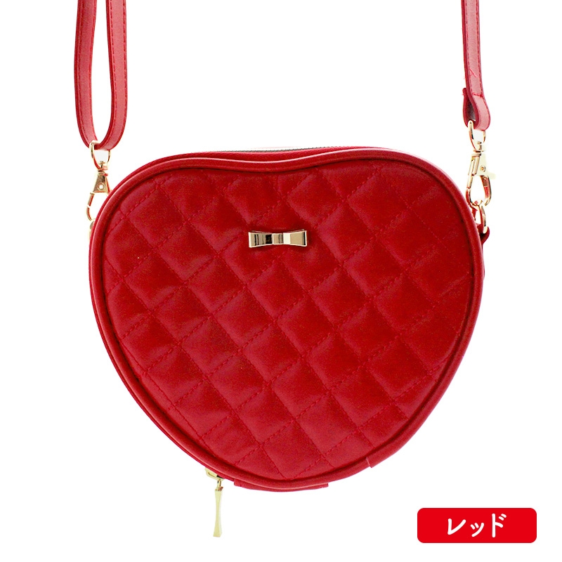 【グッズ-バッグ】ノンキャラ ぬいぐるみショルダーバッグ ハート 赤