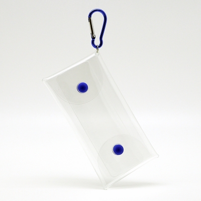 【グッズ-ポーチ】ノンキャラ クリアマルチケース ブルー