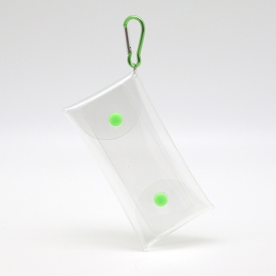 【グッズ-ポーチ】ノンキャラ クリアマルチケース グリーン