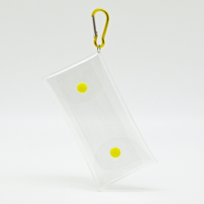 【グッズ-ポーチ】ノンキャラ クリアマルチケース イエロー