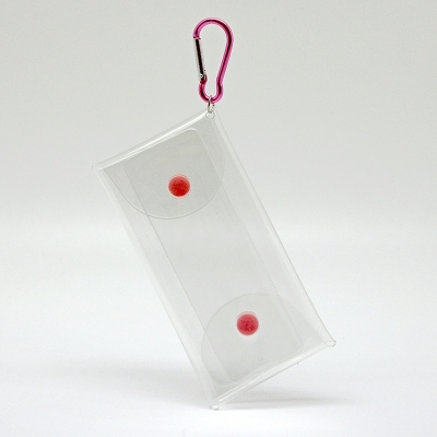 【グッズ-ポーチ】ノンキャラ クリアマルチケース ピンク