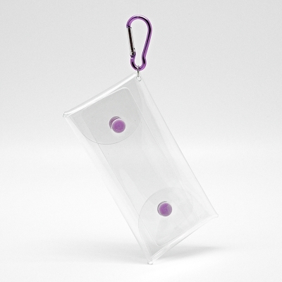 【グッズ-ポーチ】ノンキャラ クリアマルチケース パープル