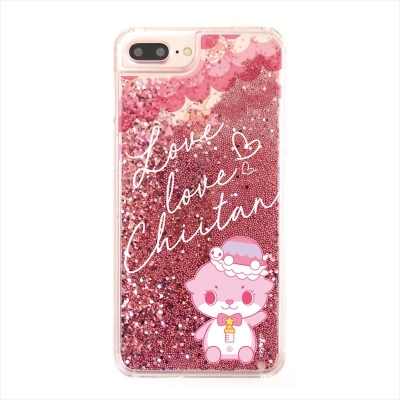 【グッズ-カバーホルダー】ちぃたん☆ グリッターケースiPhoneXBall Pink(CUTE)