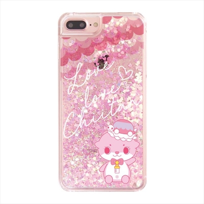 【グッズ-カバーホルダー】ちぃたん☆ グリッターケースiPhoneXHeart Pink(CUTE)