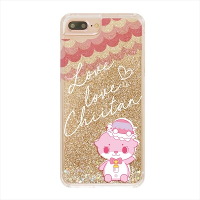 【グッズ-カバーホルダー】ちぃたん☆ グリッターケースiPhoneXStar Gold(CUTE)