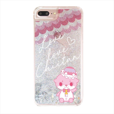 【グッズ-カバーホルダー】ちぃたん☆ グリッターケースiPhoneXStar Silver(CUTE)