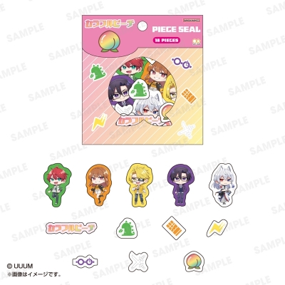 【グッズ-シール】カラフルピーチ ピースシール ピンク
