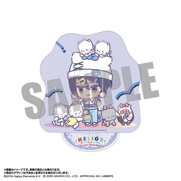 【グッズ-スタンドポップ】エリオスライジングヒーローズ×サンリオキャラクターズ アクリルスタンド 5.如月レン×ニャニィニュニェニョン なかよしポップコーデver.