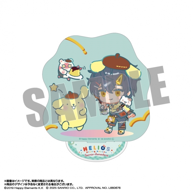 【グッズ-スタンドポップ】エリオスライジングヒーローズ×サンリオキャラクターズ アクリルスタンド 13.グレイ・リヴァース×ポムポムプリン なかよしポップコーデver.