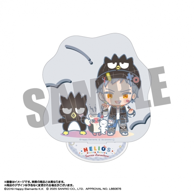 【グッズ-スタンドポップ】エリオスライジングヒーローズ×サンリオキャラクターズ アクリルスタンド 16.アッシュ・オルブライト×バッドばつ丸 なかよしポップコーデver.