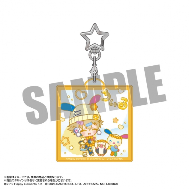 【グッズ-キーホルダー】エリオスライジングヒーローズ×サンリオキャラクターズ おなまえアクリルキーホルダー 2.ウィル・スプラウト×ウサハナ なかよしポップコーデver.